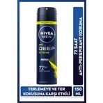 Men Erkek Sprey Deodorant Deep Extreme 150ml, 72 Saat Anti-perspirant Ter Koruma, Yeni Enerjik