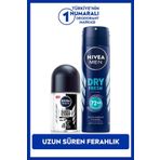 MEN Erkek Sprey Deodorant Dry Fresh 150ml ve Mini Roll-on Black&White Original 25ml, Ter Karşıtı