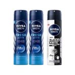Men Erkek Sprey Deodorant Fresh 150ML X2 + Men Erkek Sprey Deodorant & Invisible Original 150 ml - Option-1