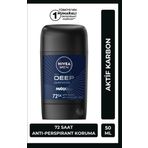 Men Erkek Stick Deodorant Deep Dimension Aktif Karbon 50ml, 72 Saat Anti-perspirant Koruma