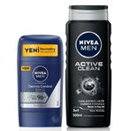 MEN Erkek Stick Deodorant Derma Control Clinical 50ml ve MEN Active Clean Erkek Duş Jeli 500ml