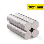 Mena Rise 1 Adet 10X1MM Yuvarlak Neodyum Mıknatıs Güçlü Dayanıklı Magnet Nikel Kaplama ( Lisinya )