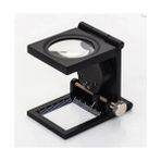 Mena Rise 28X28 mm Katlanır Sayaçlı Metal Lüp, 2 LED Işıklı Büyüteç Tekstil TH9005A - Lisinya