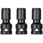 Mena Rise 3 Adet 1/4 Bit Lokma, 1/2 Dört Köşe Tahrik (1,3 Cm) 1/4 Altıgen Şaft (0,6 Cm) Hızlı Gergi