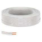 Mena Rise 30 Metre Beyaz 2 * 0,75 Hoparlör Ses Sitemi Kablosu - Hoporlör Elektrik Tesisat Kordon Kablosu (Beyaz, 30 Metre) - Ahşap