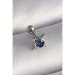 Mena Rise 316L Çelik Gümüş Renk Mavi Zirkon Taşlı Tragus Piercing