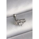 Mena Rise 316L Çelik Gümüş Renk Zirkon Taşlı Toplu İğne Tragus Piercing