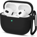 Mena Rise Airpods 3.nesil Kılıf, Tam Koruyucu Özellikli Yumuşak Silikon Airpods Aksesuar Kılıf ile Uyumlu Airpods,kadın Erkek, Anahtarlıklı Kablosuz ve Kablolu Şarj Özellikli Kılıfı, Siyah - Altın