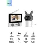 Mena Rise Bebek Kamerası Kumandalı Monitörlü Karşılıklı Konuşma Özellikli , Hatırlatıcılı Ip Bebek Kamerası ( Lisinya )