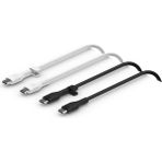 Mena Rise Boost Charge Silikon Usb-C Şarj Kablosu, Usb-C, 16, 15, S24, S23, Ipad,,, V Daha Fazlası Için, 1 Metre, 2'li Paket, Siyah ve Beyaz - 0 - Siyah