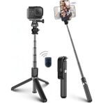 Mena Rise Fotoğraf Makinası ve Telefon Takılabilen 2si 1 Arada 2.2m Uzayan Selfie Çubuğu Kumandalı Tripod ( Lisinya )