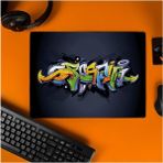 Mena Rise Grafiti Tasarımlı Tasarımlı 40X30 Mousepad - Mouse Pad - Fare Altlığı - 1 cm - Pembe