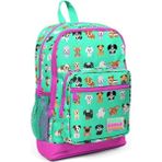 Mena Rise Kids Su Yeşili Köpek Desenli Dört Bölmeli Okul Sırt Çantası 23465 - 1 cm - Pembe