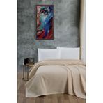 Mena Rise Klimalı PIKE,%100 Pamuk Petekli Pike, Dörtmevsim Pike Battal Boy 240X260 Krem - 0 - Siyah