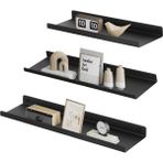Mena Rise Metal Duvar Rafları, 3'lü Set, Yüzer Raflar, Endüstriyel Tasarım, Duvar Panoları, Dekorasyon Için, Resim Çerçeveleri, Rafları Takmak Için 6 Vidalı, Farklı Düzenler, Siyah LFS12BK - 1,5 x 0,7 m - 00 Beyaz