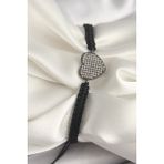 Mena Rise Pirinç Füme Renk Zirkon Taşlı Kalp Figür Asansörlü Makrome Model Kadın Bileklik - Lisinya