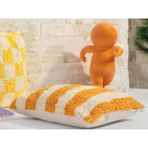 Mena Rise Pop Stripe Dokuma Yastık Hardal 45X45CM - 0 - Siyah
