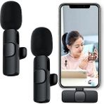 Mena Rise Type-C 2 Adet Mikrofonlu Tek Alıcılı Kablosuz Cep Telefonu Için USB C Girişli Gürültü Önleyicili Profesyonel Dış Mekan Vlog Canlı Yayın Youtuber Yaka Mikrofonu Siyah - Ahşap