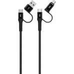 Mena Rise Type-C Kablosu USB Çoklayıcı Micro USB Type-C Kablo Hızlı Şarj ve Aktarım Destekli Siyah - 0 - Siyah