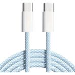 Mena Rise Type-C USB Şarj Kablosu, 60W Hızlı Şarj, 48 Telli Örgü Kablo, 2 Metre, Mavi - 0 - Siyah