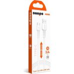 Mena Rise Uyumlu 2 Metre Type-C To USB Kablo – 3.4A Hızlı Şarj ve Veri Aktarımı, Beyaz | Q4 - Ahşap