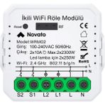 Mena Rise Uyumlu Akıllı Anahtar Modülü, Çift Çıkışlı, Anahtar Girişli, 2X10A - 220V Röle, Asistan ve Destekli