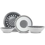 Menashop Black Gold 19 Parça 6 Kişilik Opal Yemek Takımı