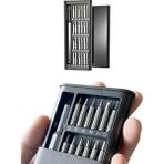Menashop Metrashop 25 Parça Çelik Hassas Mekanik Kutulu Bits Tornavida Seti, Saatçi Tornavidası, Manyetik Mıknatıslı, Yıldız, Düz, Torx Uçlu, Gözlük, Saat, Dizüstü Bilgisayar, Tablet, Cep Telefonu, Kamera Tamiri Için