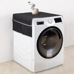 Menashop Metrashop Design Çamaşır Makinesi Koruyucu Örtü 4 Cepli Banyo Düzenleyici Organizer Su Geçirmez Örtü (Siyah)