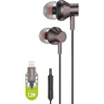 Menashop Metrashop Iph-01 Lightning Kulaklık iphone ile Uyumlu Extra Bass Metal Uçlar Streo Hd Yüksek Ses 1,2m Mikrofonlu Kulak Içi Kulaklık (Siyah)