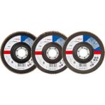 Menashop Metrashop Professional 3 Adet Flap Disk Seti X431 Standard For Metal, Çelik ve Paslanmaz Çelik Taşlama Için, Açılı, 125 Mm, Kum Kalınlığı 40/60/80, Küçük Avuç Taşlama Makineleri Için Uygundur