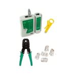 Menashop RJ11 Rj9 Jack Telefon Data Kablosu Sıkma Çakma Pensesi + Cat5 Cat6 Data Telefon Kablosu Test Cihazı +Kablo Soyucusu +100 Adet RJ45 Jack Set