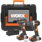 Menashop WX925 20VOLT/2.0AH Li-Ion Çift Akülü Kömürsüz Profesyonel Şarjlı Darbeli Matkap + WX265 Kömürsüz Darbeli Tornavida Kombo Set