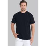 Mencod 4127 Erkek %100 Pamuk Basic Tişört Regular Fit Bisiklet Yaka Canlı Dokulu - Siyah - XL