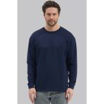 Mencod 5615 Erkek Uzun Kollu Basic T-Shirt %100 Pamuk Regular Fit Bisiklet Yaka Sweat - Lacivert - XL