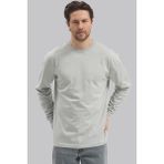 Mencod 5615 Erkek Uzun Kollu Basic T-Shirt %100 Pamuk Regular Fit Bisiklet Yaka Sweat - Taş