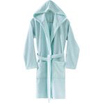 Menderes Home Cotton Collection Bukle Bukle Kapşonlu Bornoz Düz Mint - XL