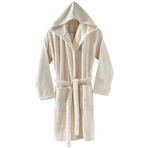 Menderes Home Cotton Collection Bukle Small Kapşonlu Bornoz Düz Krem