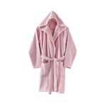 Menderes Home Cotton Collection Bukle Small Kapşonlu Bornoz Düz Pembe