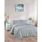 Menderes Home Cotton Collection Flanel R Çift Kişilik Nevresim Takımı Ekose Yeşil - 160 x 220 cm - Renkli
