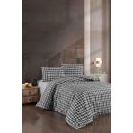 Menderes Home Cotton Collection Flanel R Çift Kişilik Nevresim Takımı Mongar Siyah