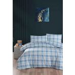 Menderes Home Cotton Collection Flanel R Tek Kişilik Nevresim Takımı Harvest Mavi