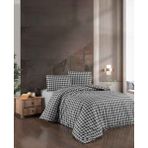 Menderes Home Cotton Collection Flanel R Tek Kişilik Nevresim Takımı Mongar Siyah - 160 x 220 cm - Renkli