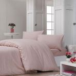 Menderes Home Cotton Collection Ranforce Battal Ebat Nevresim Takımı Simple Pembe - 220 x 240 cm
