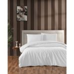 Menderes Home La Notte Saten Tek Kişilik Nevresim Takımı Düzboya Beyaz - 160 x 220 cm - Renkli