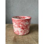 Menekşe, Kaktüs,sukulent Ebruli Seramik Saksı- Pembe (Boy 9.5cm Çap 10.5cm) - Çiçek Saksısı