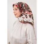 Menekşe Karışık Çiçek Desen Twill İpek Eşarp
