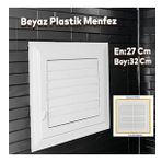 Menfez Banyo Wc Tuvalet Depo Havalandirma Plastik Panjur Beyaz 27X32 Cm