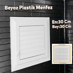 Menfez Banyo Wc Tuvalet Depo Havalandirma Plastik Panjur Beyaz 30X30 Cm
