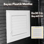 Menfez Banyo Wc Tuvalet Depo Havalandırma Plastik Panjur Beyaz 30X40 cm